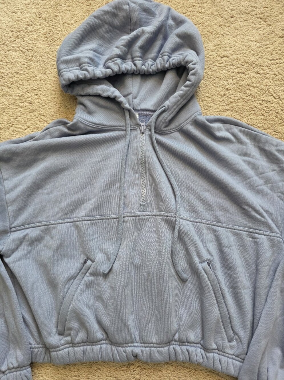 ALO YOGA Stadium Half-Zip Hoodie in Blue Moon NWOT